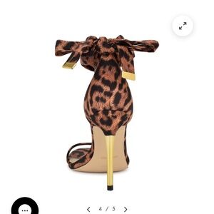 Nine West Leopard Print Sandals with Gold Heel